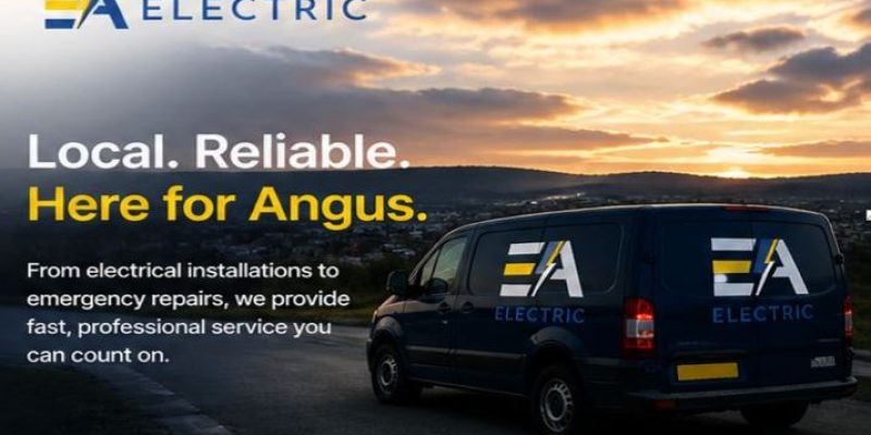 EA Electric service van in Angus providing local reliable electrical installations and emergency repair services across Simcoe County